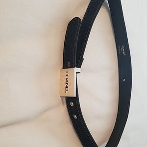 Chanel blue denim belt